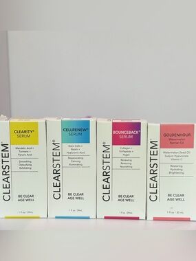 Clearstem Skincare Bundle Clarity CellRenew BounceBack GoldenHour NEW